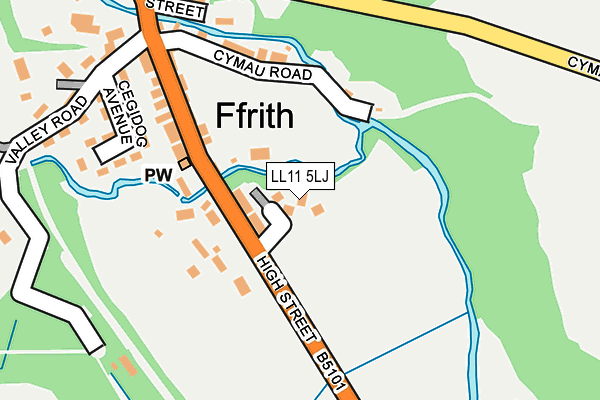 LL11 5LJ map - OS OpenMap – Local (Ordnance Survey)
