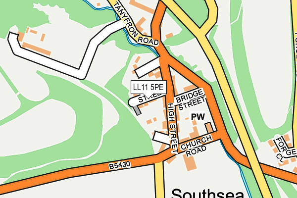 LL11 5PE map - OS OpenMap – Local (Ordnance Survey) LL11 5PE map - OS OpenMap – Local (Ordnance Survey)
