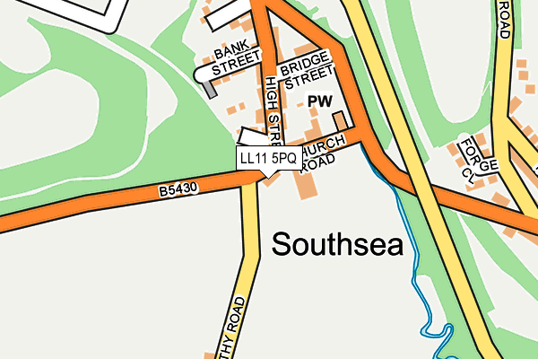 LL11 5PQ map - OS OpenMap – Local (Ordnance Survey)