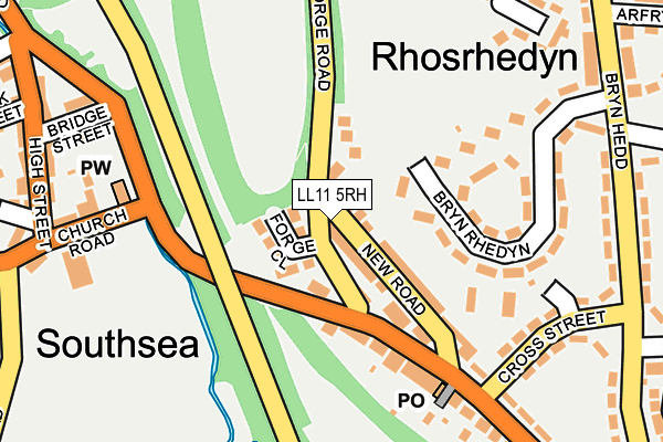LL11 5RH map - OS OpenMap – Local (Ordnance Survey) LL11 5RH map - OS OpenMap – Local (Ordnance Survey)