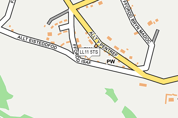 LL11 5TS map - OS OpenMap – Local (Ordnance Survey) LL11 5TS map - OS OpenMap – Local (Ordnance Survey)