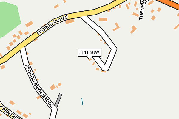 LL11 5UW map - OS OpenMap – Local (Ordnance Survey) LL11 5UW map - OS OpenMap – Local (Ordnance Survey)