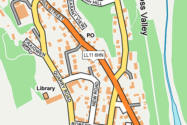 LL11 6HN map - OS OpenMap – Local (Ordnance Survey) LL11 6HN map - OS OpenMap – Local (Ordnance Survey)