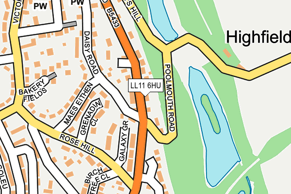 LL11 6HU map - OS OpenMap – Local (Ordnance Survey) LL11 6HU map - OS OpenMap – Local (Ordnance Survey)
