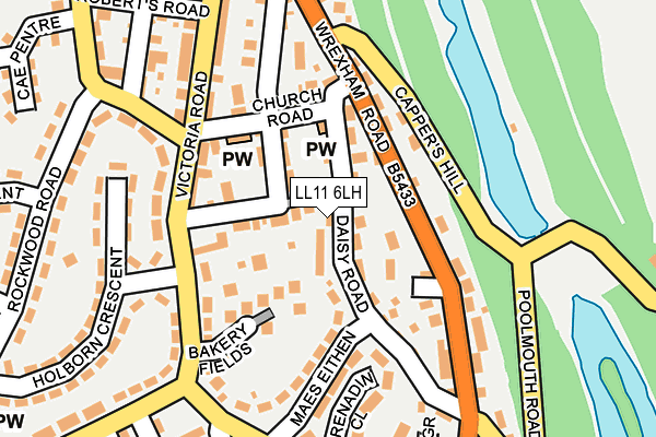 LL11 6LH map - OS OpenMap – Local (Ordnance Survey) LL11 6LH map - OS OpenMap – Local (Ordnance Survey)