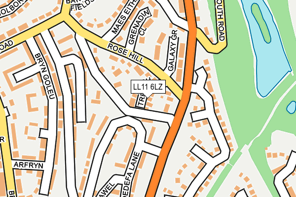 LL11 6LZ map - OS OpenMap – Local (Ordnance Survey) LL11 6LZ map - OS OpenMap – Local (Ordnance Survey)