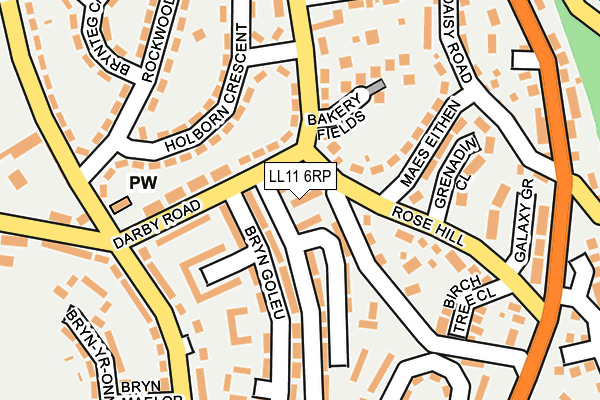 LL11 6RP map - OS OpenMap – Local (Ordnance Survey) LL11 6RP map - OS OpenMap – Local (Ordnance Survey)