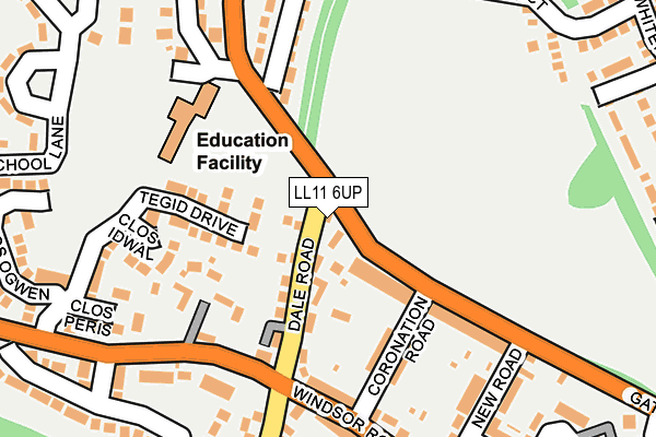 LL11 6UP map - OS OpenMap – Local (Ordnance Survey) LL11 6UP map - OS OpenMap – Local (Ordnance Survey)
