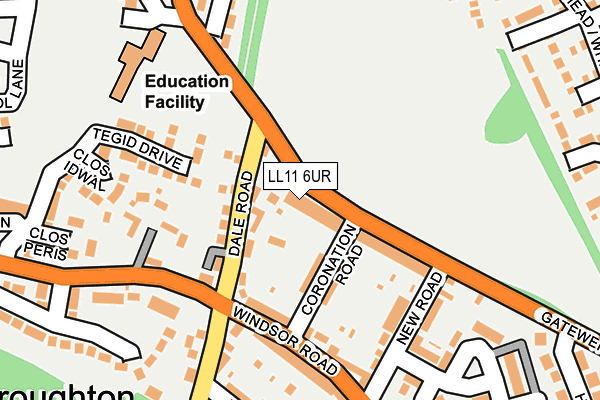 LL11 6UR map - OS OpenMap – Local (Ordnance Survey) LL11 6UR map - OS OpenMap – Local (Ordnance Survey)