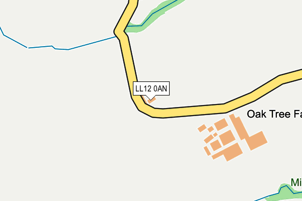 LL12 0AN map - OS OpenMap – Local (Ordnance Survey) LL12 0AN map - OS OpenMap – Local (Ordnance Survey)