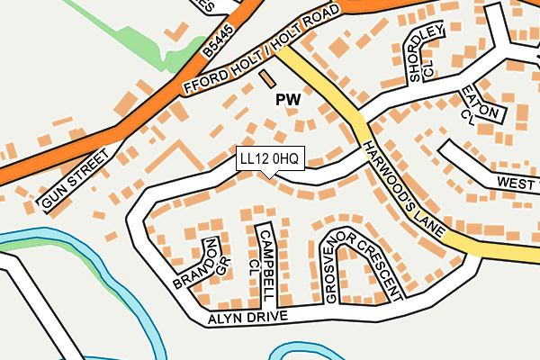 LL12 0HQ map - OS OpenMap – Local (Ordnance Survey) LL12 0HQ map - OS OpenMap – Local (Ordnance Survey)