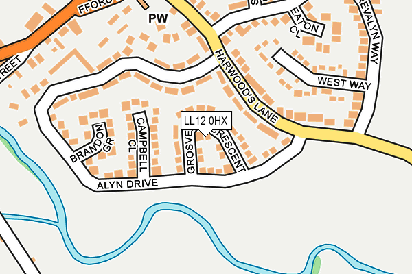 LL12 0HX map - OS OpenMap – Local (Ordnance Survey) LL12 0HX map - OS OpenMap – Local (Ordnance Survey)