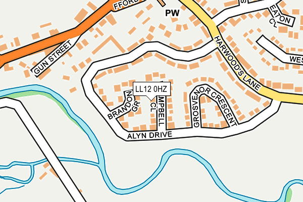 LL12 0HZ map - OS OpenMap – Local (Ordnance Survey) LL12 0HZ map - OS OpenMap – Local (Ordnance Survey)