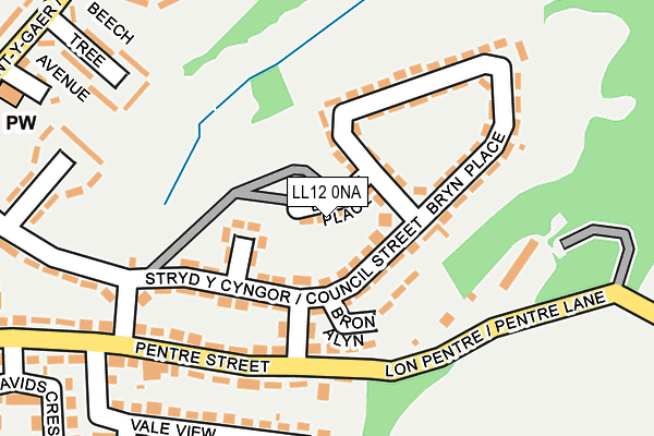LL12 0NA map - OS OpenMap – Local (Ordnance Survey) LL12 0NA map - OS OpenMap – Local (Ordnance Survey)