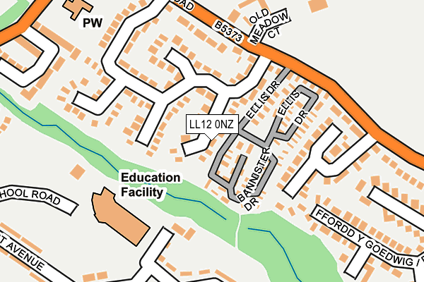 LL12 0NZ map - OS OpenMap – Local (Ordnance Survey) LL12 0NZ map - OS OpenMap – Local (Ordnance Survey)