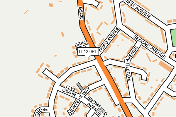 LL12 0PT map - OS OpenMap – Local (Ordnance Survey) LL12 0PT map - OS OpenMap – Local (Ordnance Survey)