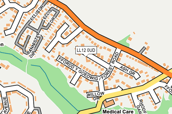 LL12 0UD map - OS OpenMap – Local (Ordnance Survey) LL12 0UD map - OS OpenMap – Local (Ordnance Survey)
