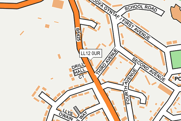 LL12 0UR map - OS OpenMap – Local (Ordnance Survey) LL12 0UR map - OS OpenMap – Local (Ordnance Survey)