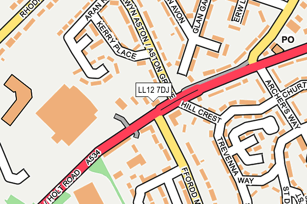 LL12 7DJ map - OS OpenMap – Local (Ordnance Survey) LL12 7DJ map - OS OpenMap – Local (Ordnance Survey)