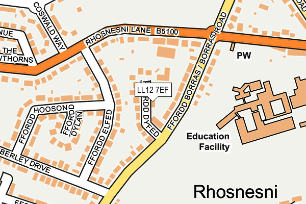 LL12 7EF map - OS OpenMap – Local (Ordnance Survey) LL12 7EF map - OS OpenMap – Local (Ordnance Survey)