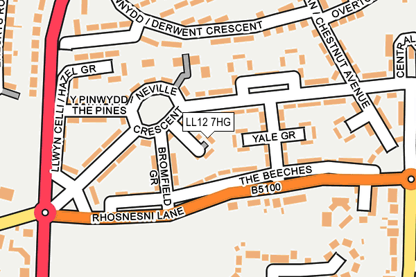 LL12 7HG map - OS OpenMap – Local (Ordnance Survey) LL12 7HG map - OS OpenMap – Local (Ordnance Survey)