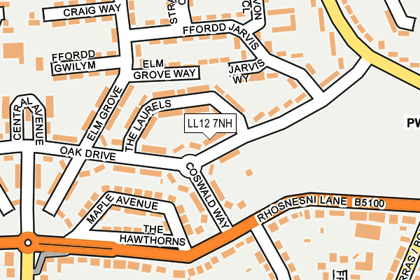 LL12 7NH map - OS OpenMap – Local (Ordnance Survey) LL12 7NH map - OS OpenMap – Local (Ordnance Survey)