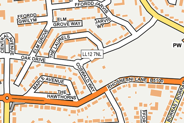 LL12 7NL map - OS OpenMap – Local (Ordnance Survey) LL12 7NL map - OS OpenMap – Local (Ordnance Survey)