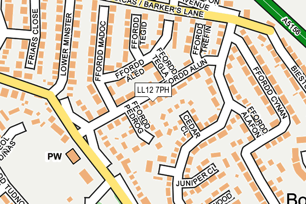 LL12 7PH map - OS OpenMap – Local (Ordnance Survey) LL12 7PH map - OS OpenMap – Local (Ordnance Survey)