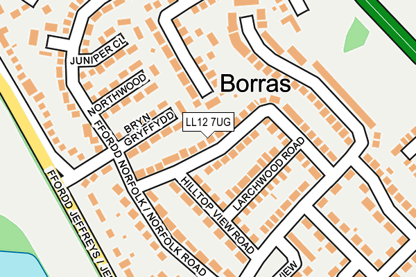 LL12 7UG map - OS OpenMap – Local (Ordnance Survey) LL12 7UG map - OS OpenMap – Local (Ordnance Survey)