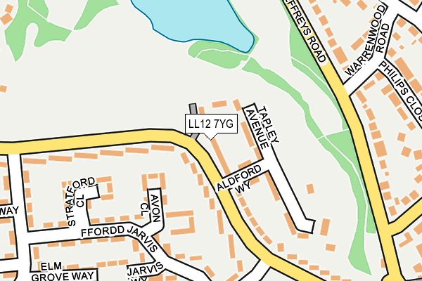 LL12 7YG map - OS OpenMap – Local (Ordnance Survey) LL12 7YG map - OS OpenMap – Local (Ordnance Survey)