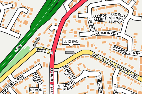 LL12 8AQ map - OS OpenMap – Local (Ordnance Survey) LL12 8AQ map - OS OpenMap – Local (Ordnance Survey)