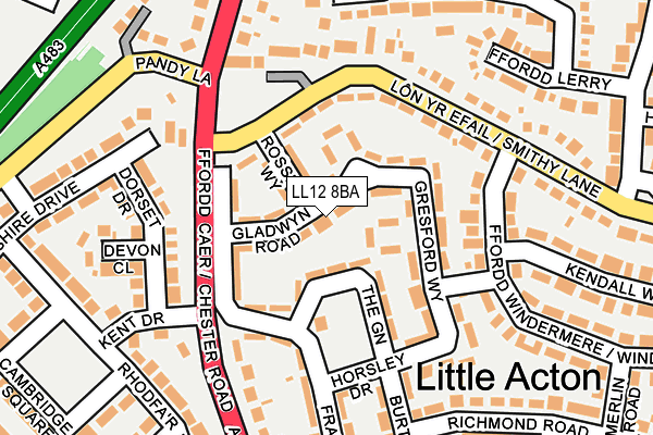 LL12 8BA map - OS OpenMap – Local (Ordnance Survey) LL12 8BA map - OS OpenMap – Local (Ordnance Survey)