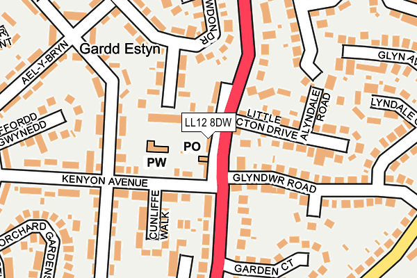 LL12 8DW map - OS OpenMap – Local (Ordnance Survey) LL12 8DW map - OS OpenMap – Local (Ordnance Survey)