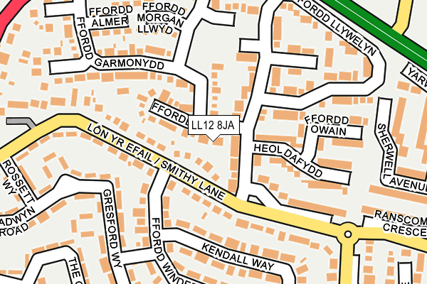LL12 8JA map - OS OpenMap – Local (Ordnance Survey) LL12 8JA map - OS OpenMap – Local (Ordnance Survey)
