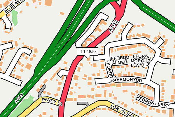 LL12 8JG map - OS OpenMap – Local (Ordnance Survey) LL12 8JG map - OS OpenMap – Local (Ordnance Survey)