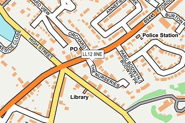 LL12 8NE map - OS OpenMap – Local (Ordnance Survey) LL12 8NE map - OS OpenMap – Local (Ordnance Survey)