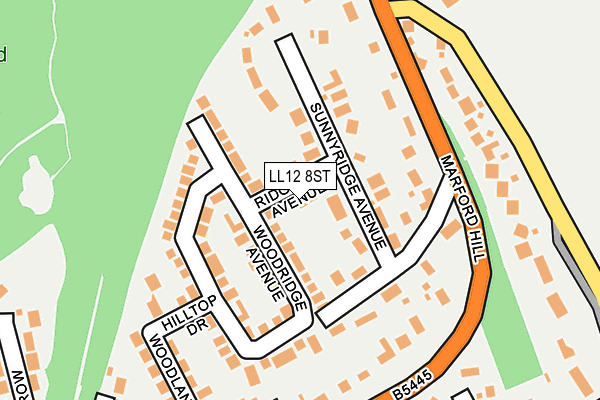 LL12 8ST map - OS OpenMap – Local (Ordnance Survey) LL12 8ST map - OS OpenMap – Local (Ordnance Survey)