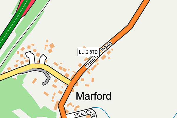 LL12 8TD map - OS OpenMap – Local (Ordnance Survey) LL12 8TD map - OS OpenMap – Local (Ordnance Survey)