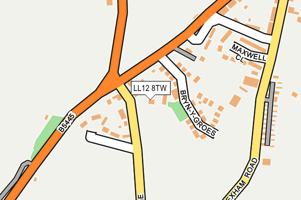 LL12 8TW map - OS OpenMap – Local (Ordnance Survey) LL12 8TW map - OS OpenMap – Local (Ordnance Survey)