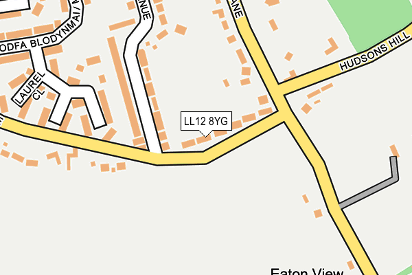 LL12 8YG map - OS OpenMap – Local (Ordnance Survey) LL12 8YG map - OS OpenMap – Local (Ordnance Survey)