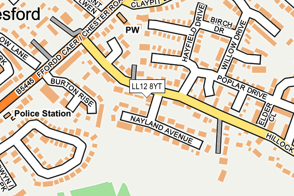 LL12 8YT map - OS OpenMap – Local (Ordnance Survey) LL12 8YT map - OS OpenMap – Local (Ordnance Survey)
