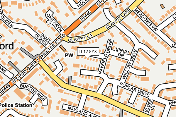 LL12 8YX map - OS OpenMap – Local (Ordnance Survey)
