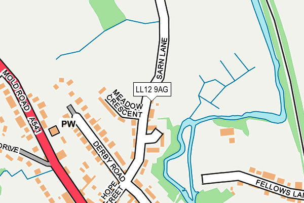 LL12 9AG map - OS OpenMap – Local (Ordnance Survey) LL12 9AG map - OS OpenMap – Local (Ordnance Survey)
