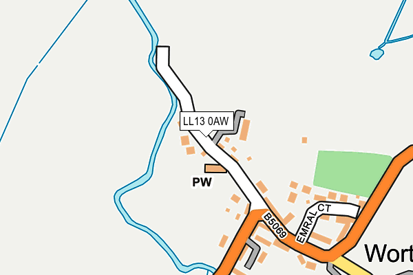 LL13 0AW map - OS OpenMap – Local (Ordnance Survey) LL13 0AW map - OS OpenMap – Local (Ordnance Survey)