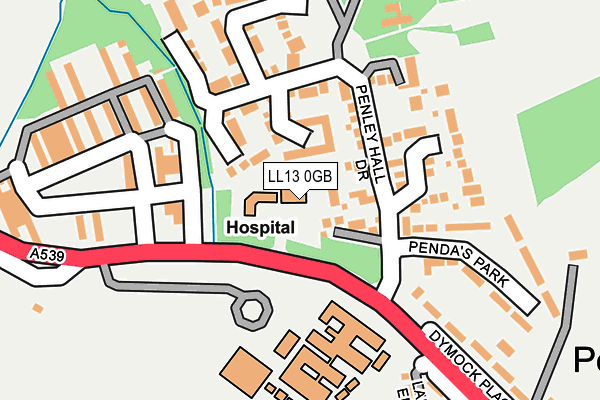 LL13 0GB map - OS OpenMap – Local (Ordnance Survey) LL13 0GB map - OS OpenMap – Local (Ordnance Survey)