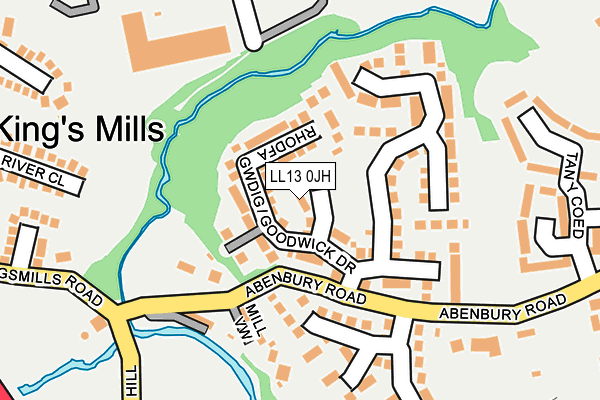 LL13 0JH map - OS OpenMap – Local (Ordnance Survey) LL13 0JH map - OS OpenMap – Local (Ordnance Survey)