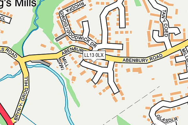 LL13 0LX map - OS OpenMap – Local (Ordnance Survey) LL13 0LX map - OS OpenMap – Local (Ordnance Survey)