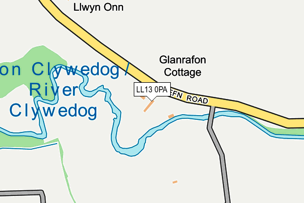 LL13 0PA map - OS OpenMap – Local (Ordnance Survey) LL13 0PA map - OS OpenMap – Local (Ordnance Survey)