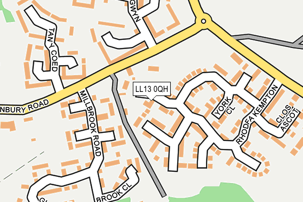 LL13 0QH map - OS OpenMap – Local (Ordnance Survey) LL13 0QH map - OS OpenMap – Local (Ordnance Survey)