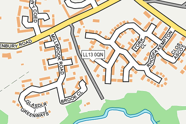 LL13 0QN map - OS OpenMap – Local (Ordnance Survey) LL13 0QN map - OS OpenMap – Local (Ordnance Survey)